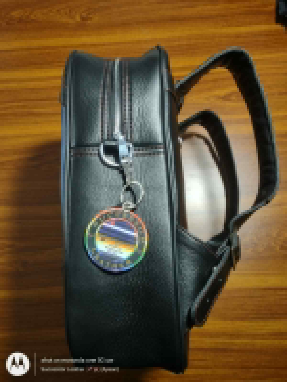 LEATHER SMALL SIZE BACKPACK WITH PRIDE FLAG AND QUILTED CORNERS