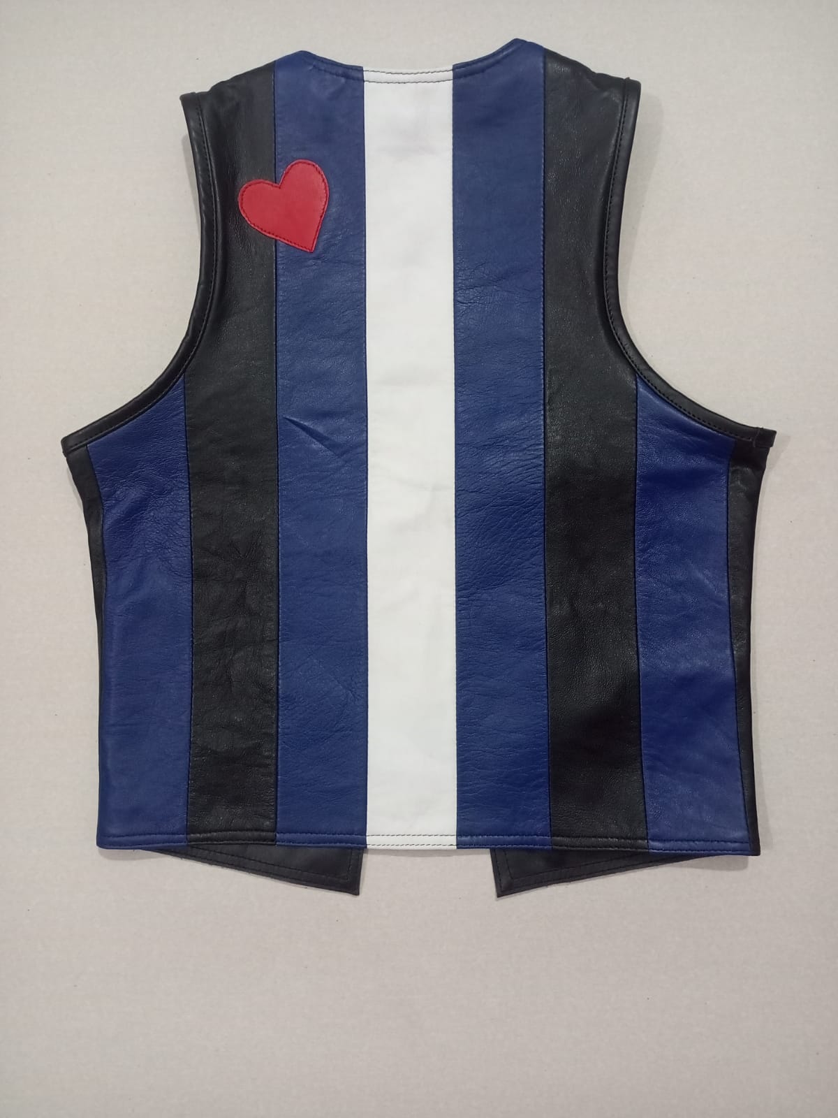 LEATHER VEST WITH LEATHER PRIDE ON WHOLE BACK OF THE VEST