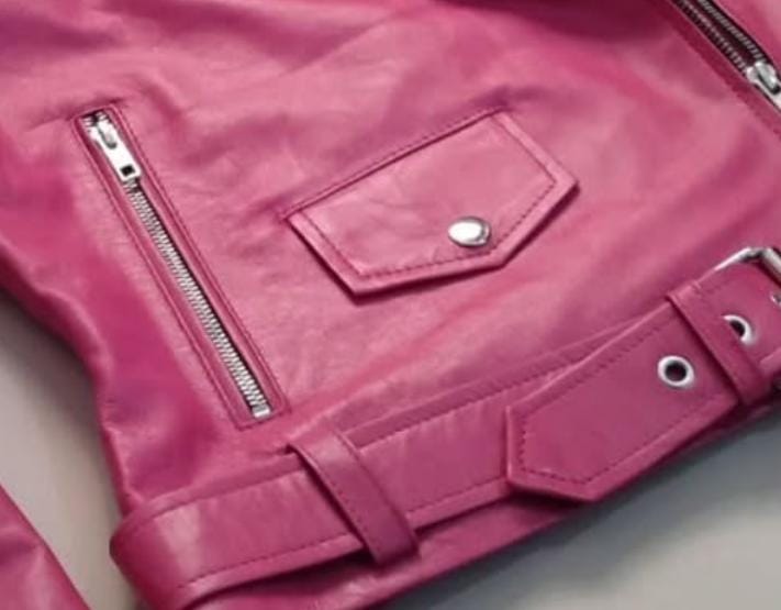CUSTOM LEATHER WOMEN MOTOR BIKE JACKET IN LAMBSKIN.