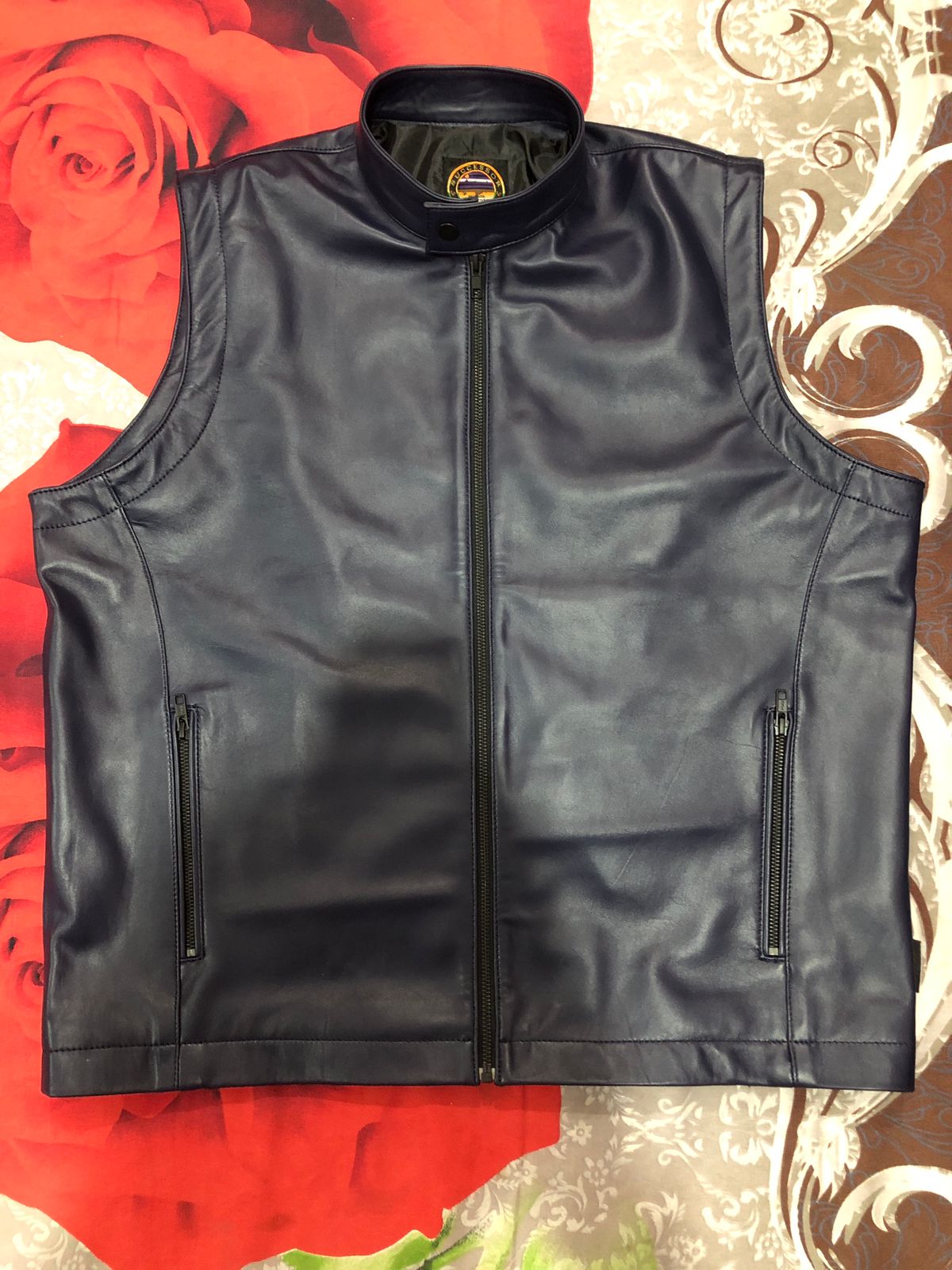 Successor Leather Vest with zipper pockets