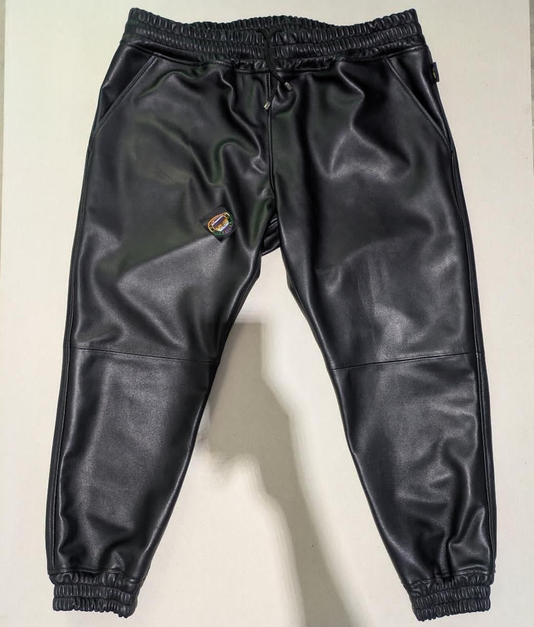 LEATHER JOGGERS