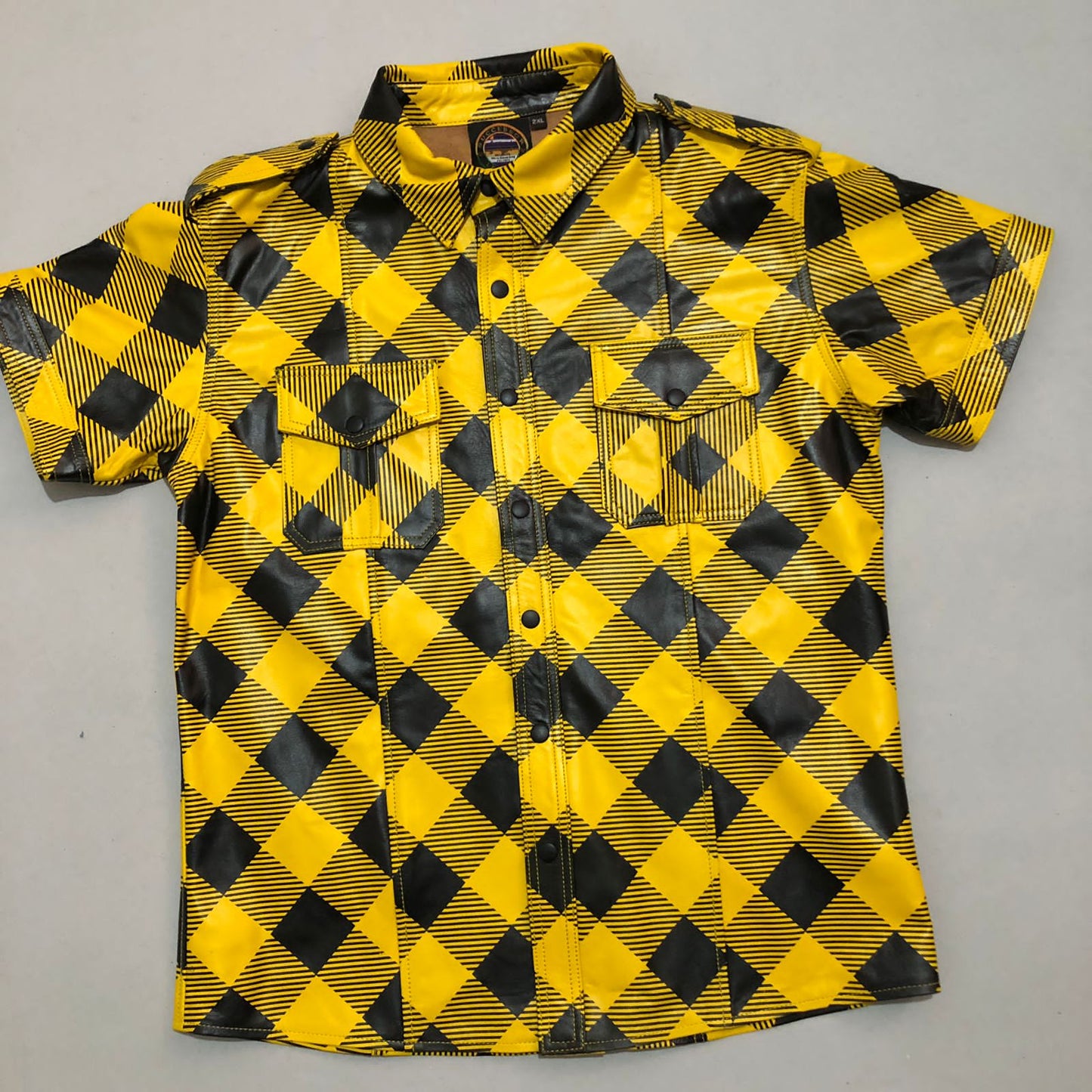 Yellow Fannel Cow Leather Shirt