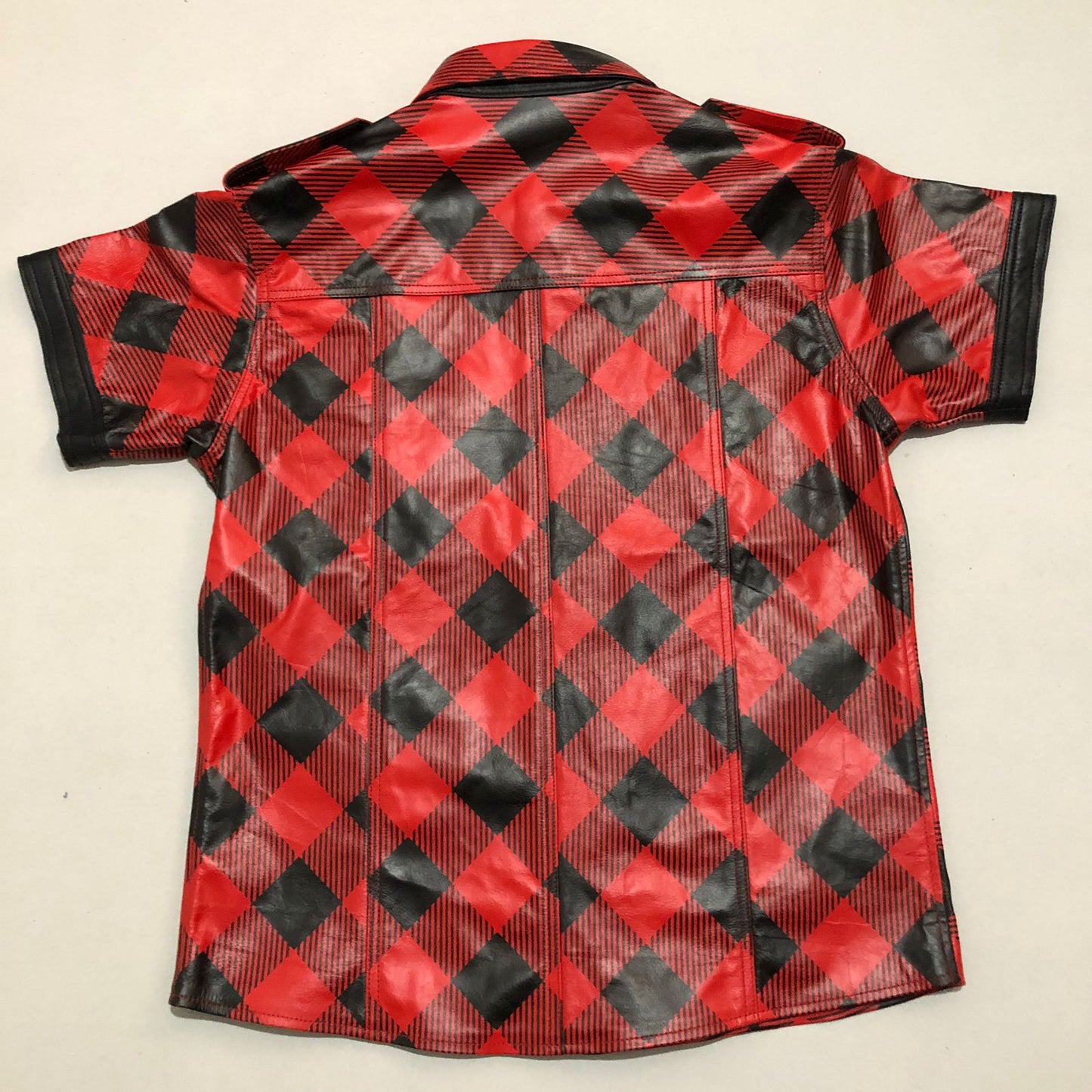 Red Fannel Cow Leather Shirt