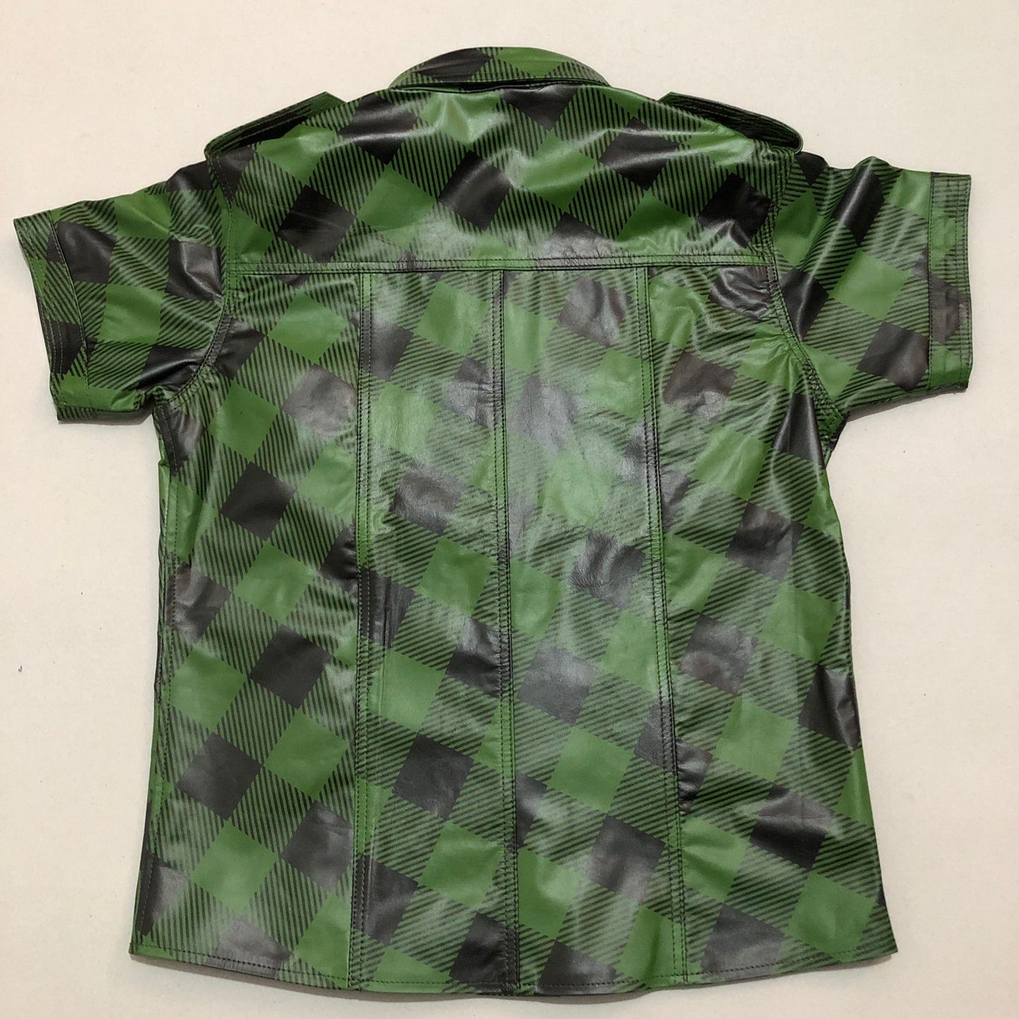 Green Fannel Cow Leather Shirt