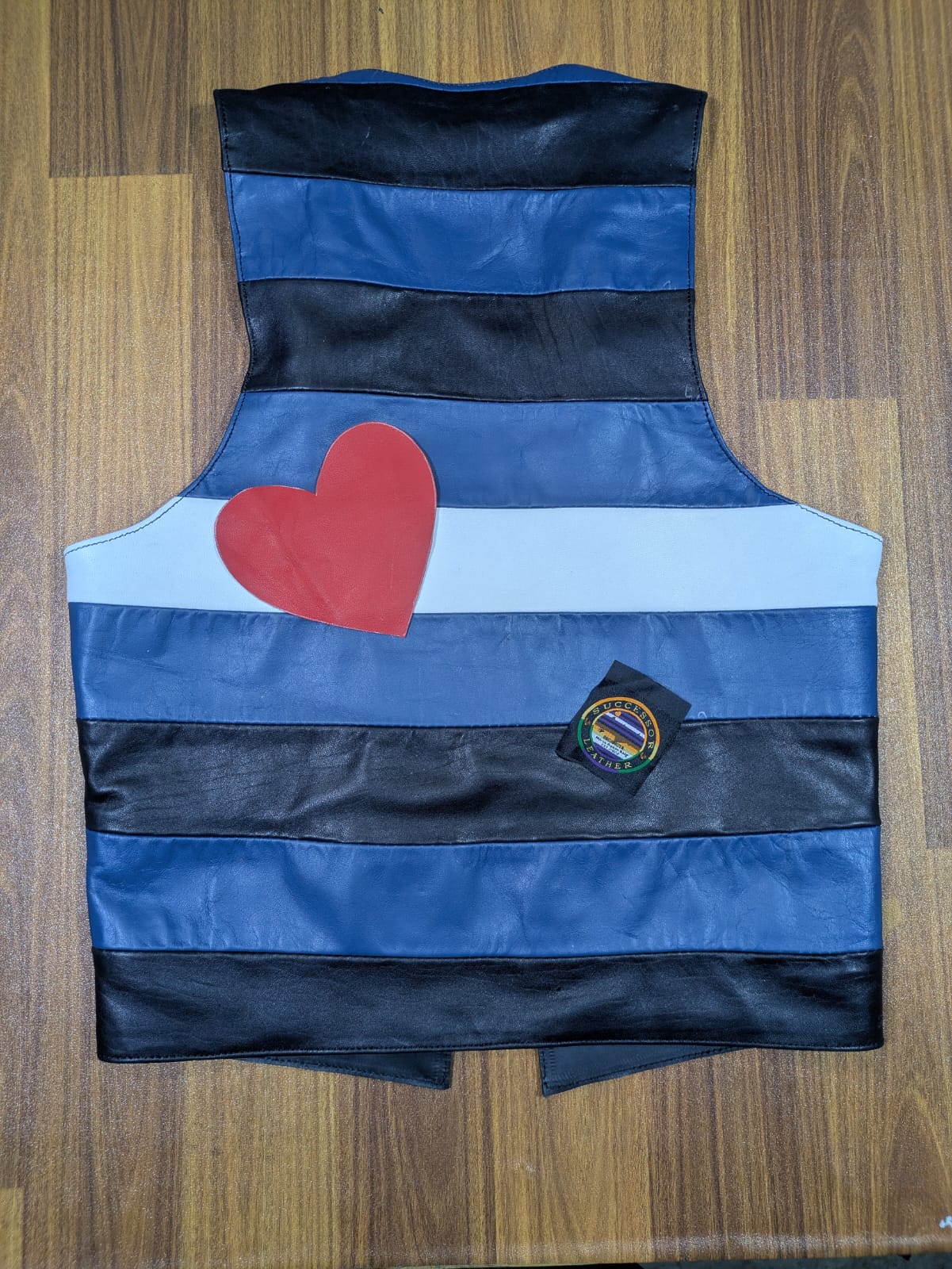 LEATHER VEST WITH PRIDE FLAG
