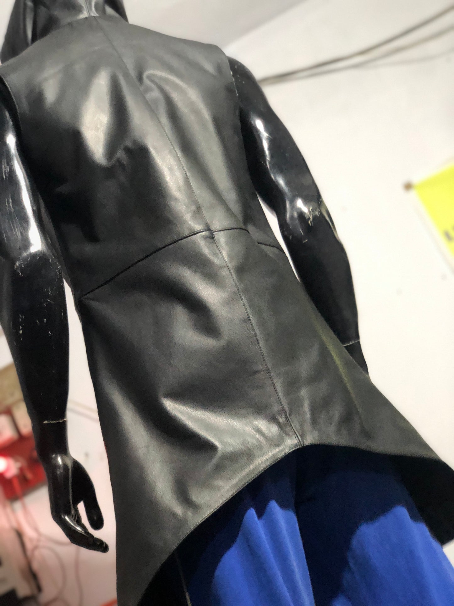 Successor Leather Black Cow Coat with hood.