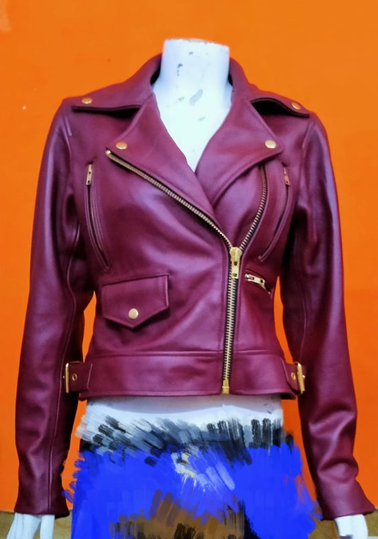 LEATHER WOMEN BIKER JACKET