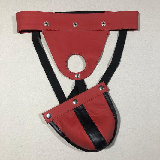 SUCCESSOR LEATHER COW LEATHER JOCKSTRAP WITH COD PEICE AND ELASTIC ON BACK