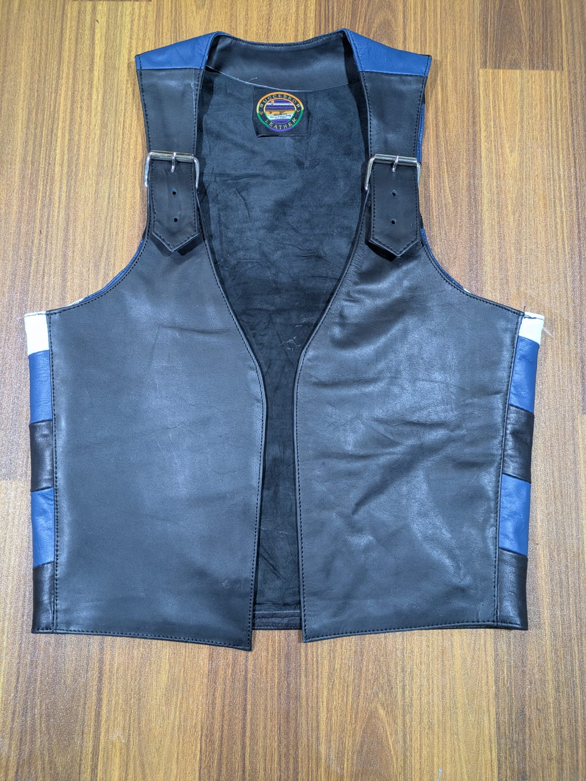 LEATHER VEST WITH PRIDE FLAG