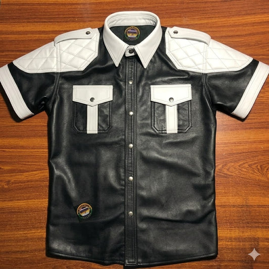 SUCCESSOR LEATHER BLACK LAMB WITH WHITE QUILTING