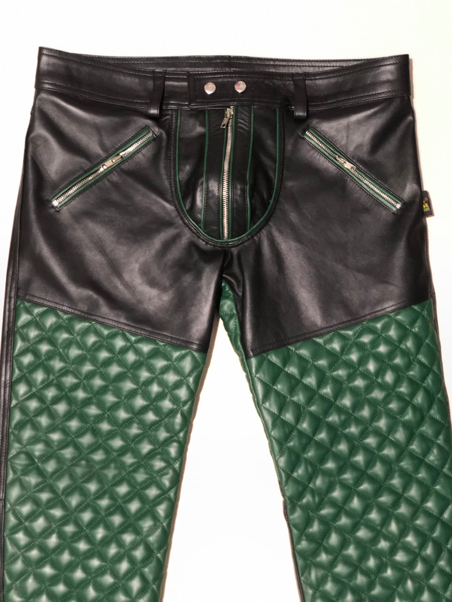 Successor Leather Quilted Pant with pouch and zip pockets