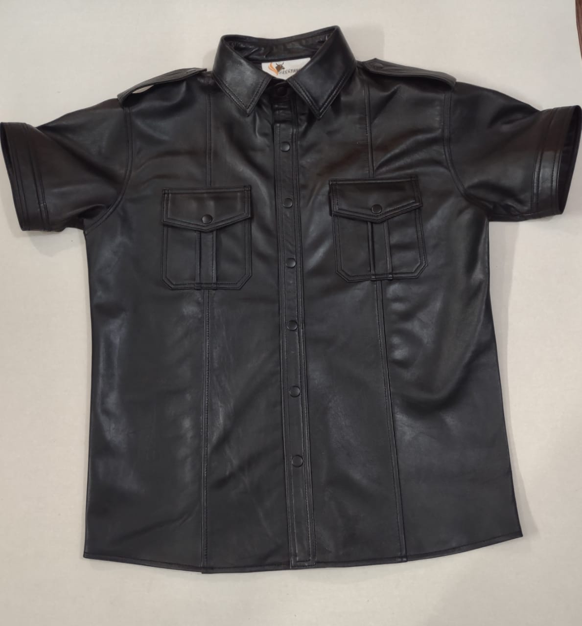 LEATHER BLACK SHIRT IN LAMBSKIN