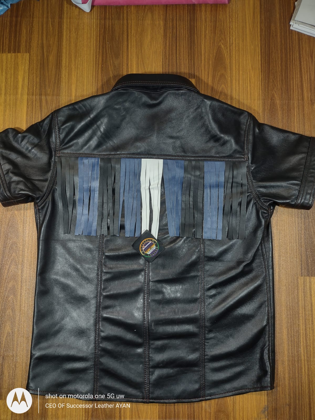 SUCCESSOR LEATHER BLACK SHIRT WITH LEATHER PRIDE FRAGILE.