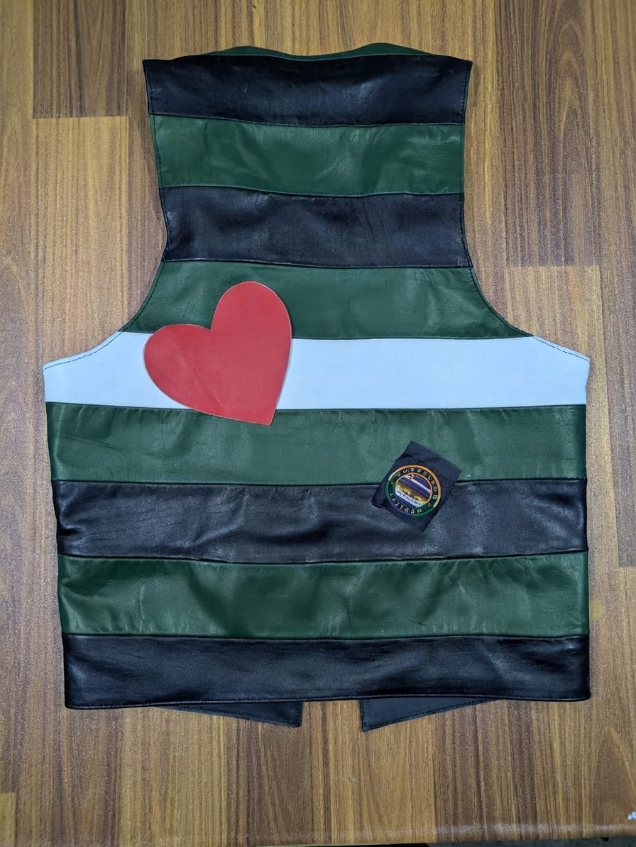 LEATHER VEST WITH PRIDE FLAG