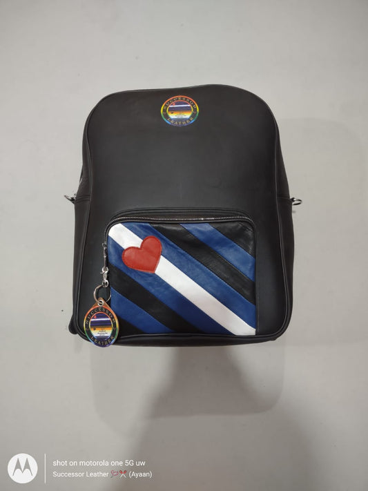 LEATHER BACKPACK WITH LEATHER PRIDE LOOK