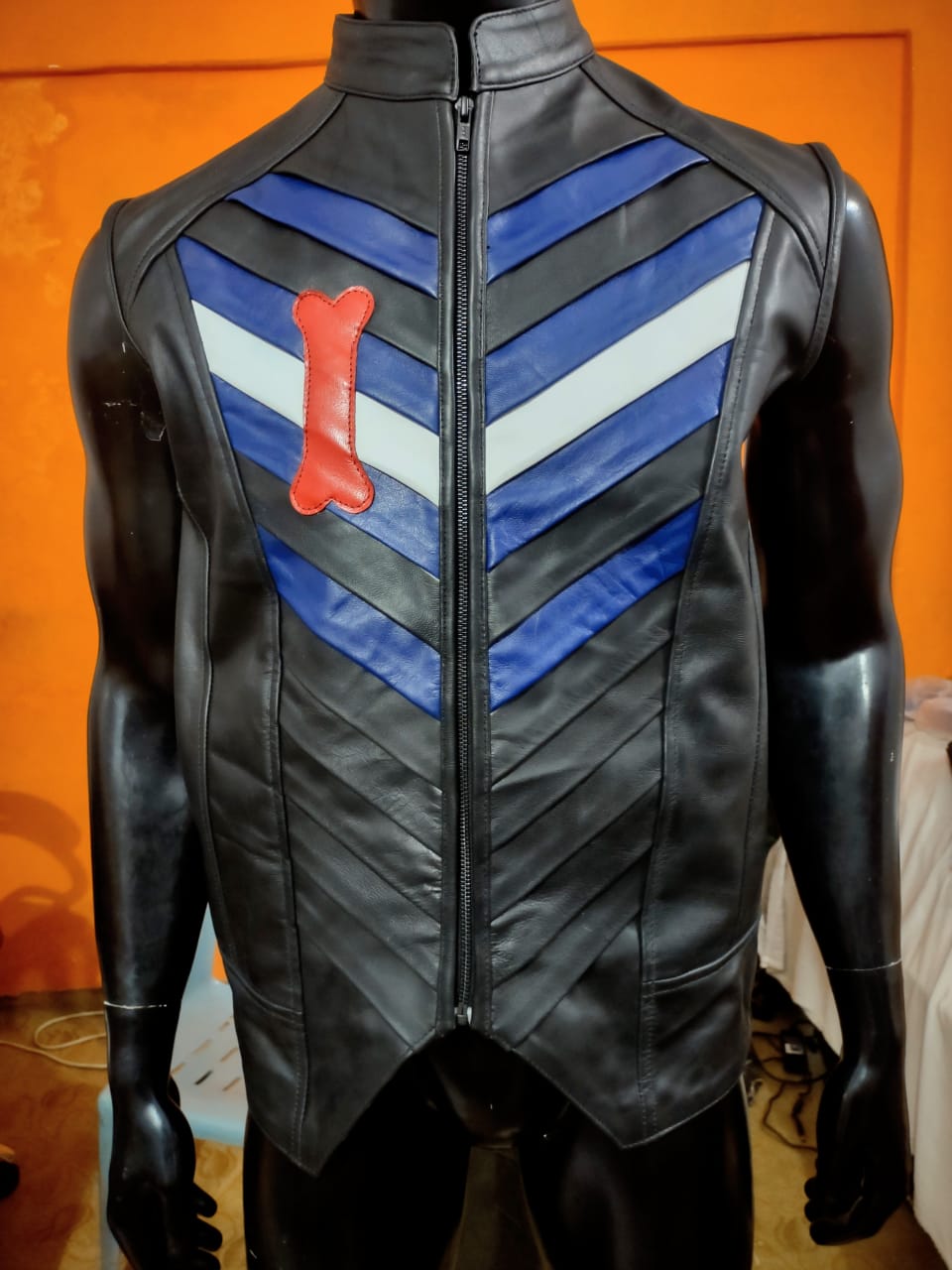 LEATHER VEST WITH PRIDE LOOK