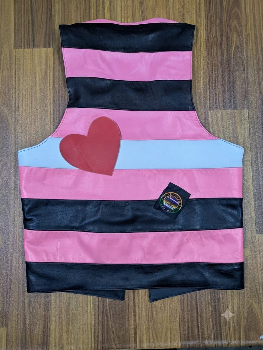 LEATHER VEST WITH PRIDE FLAG