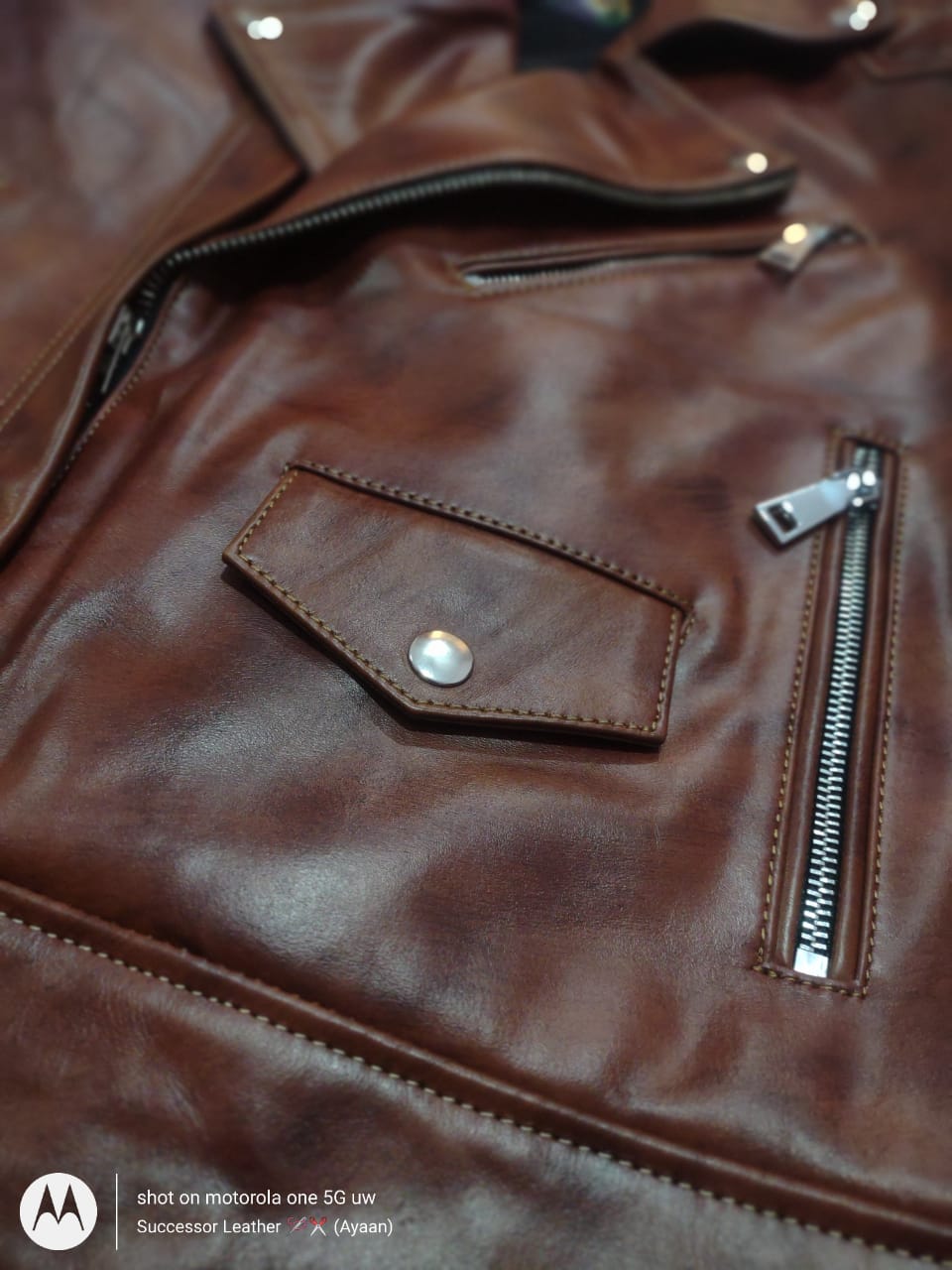 LEATHER MOTOR BIKER JACKET IN COW HIDE