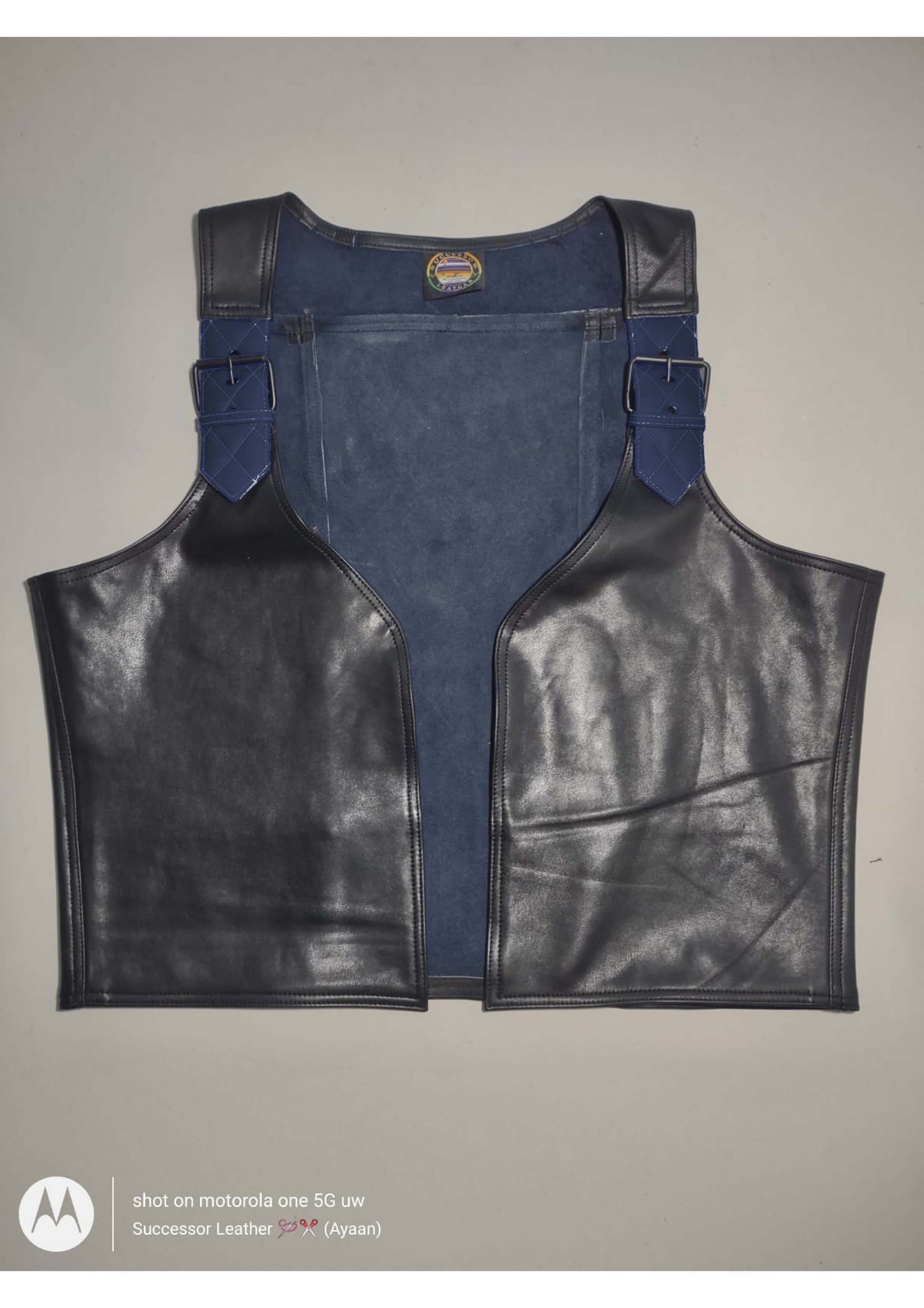 LEATHER BERLIN STYLE BUKLE ADJUSTMENT VEST