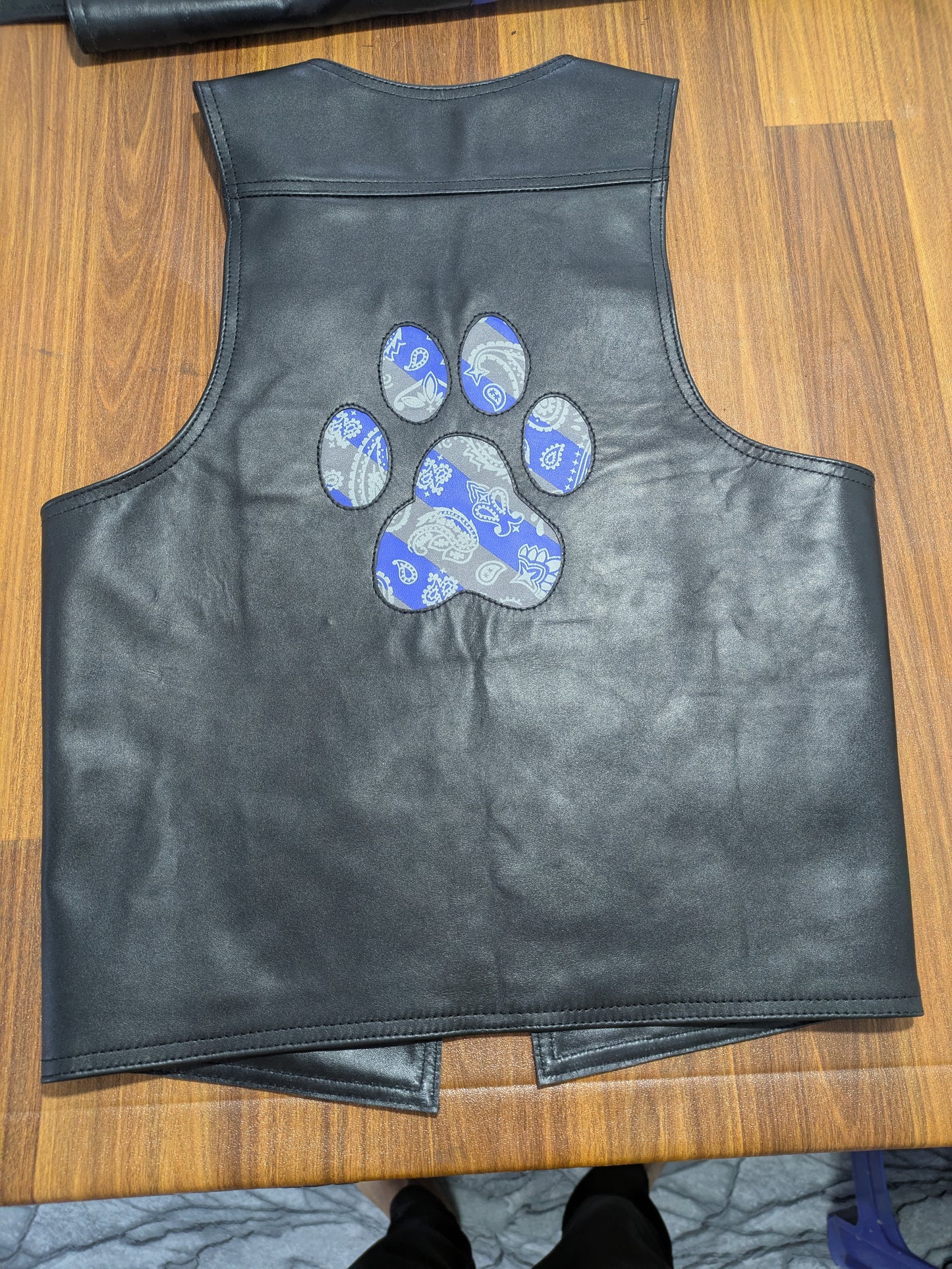 SUCCESSOR LEATHER Custom made Buckle vest with Custom print.
