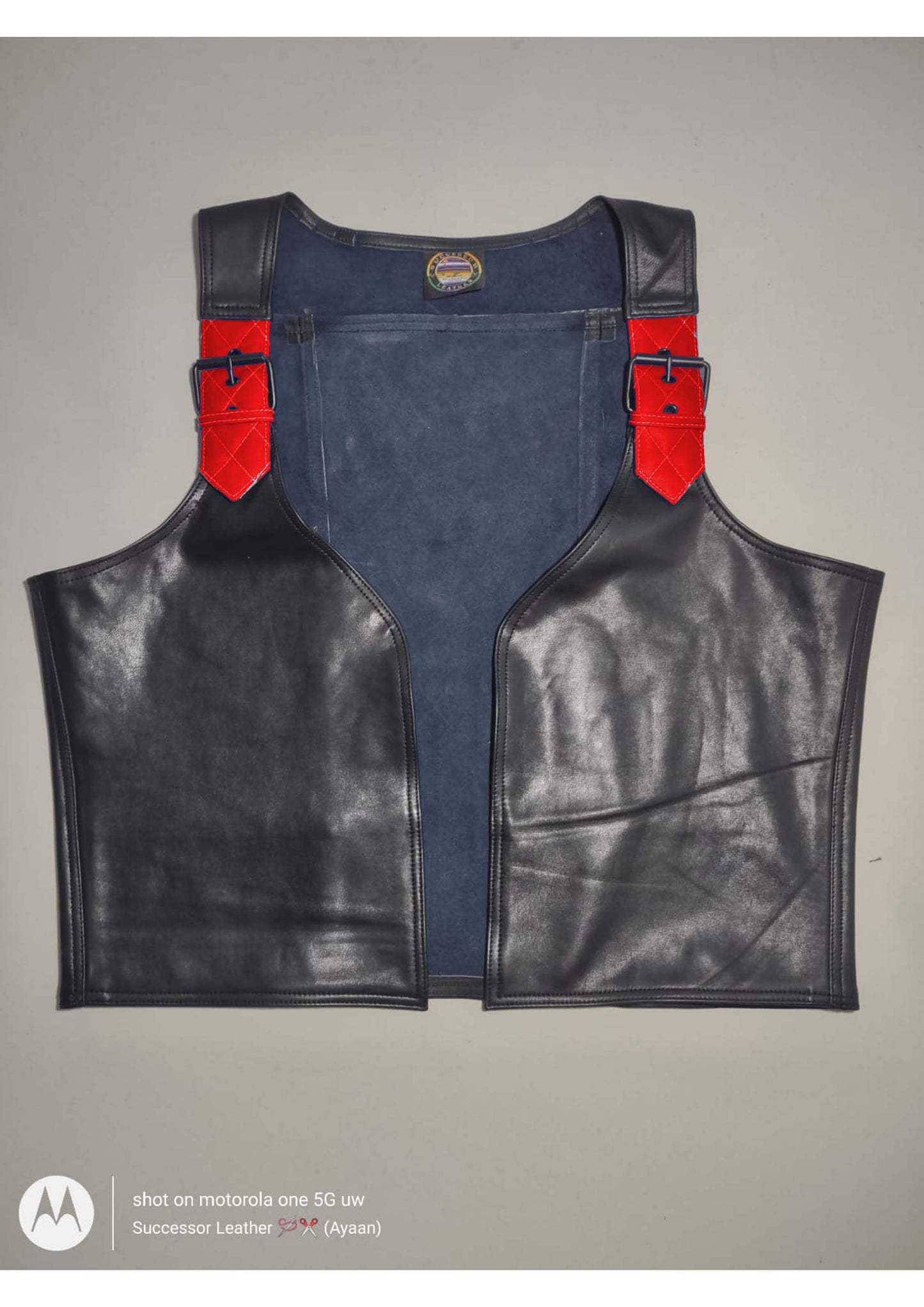 LEATHER BERLIN STYLE BUKLE ADJUSTMENT VEST